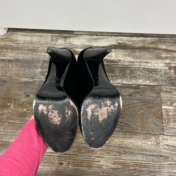 Jenni Kayne Velvet High Heel Loafer Black 37/ US 7 Italy - Picture 7 of 10